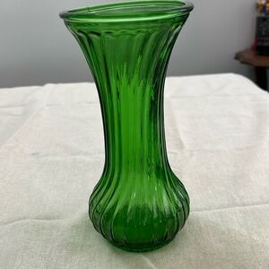 Vintage Dark Green Glass Tulip Vase